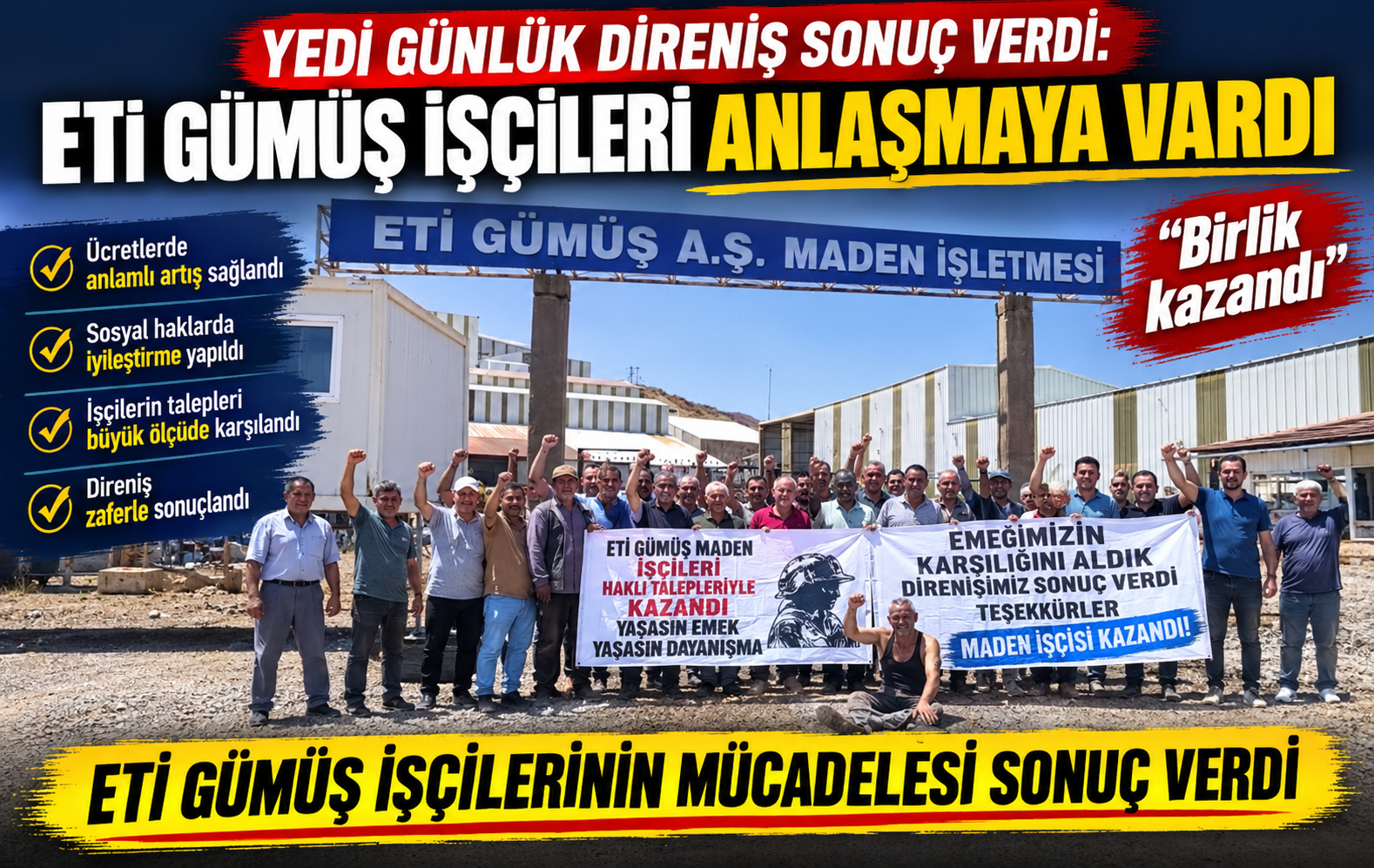 Yedi günlük direniş sonuç verdi: Eti Gümüş işçileri anlaşmaya vardı