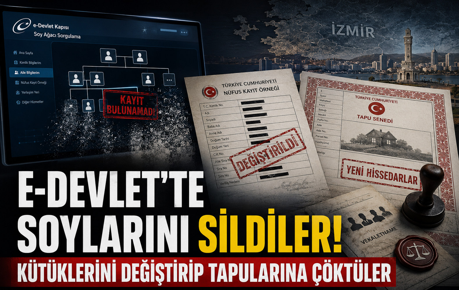 E- Devlet’te soylarını sildiler! Kütüklerini değiştirip tapularına çöktüler