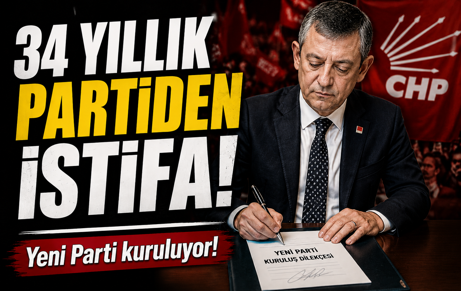 Özgür Özel CHP’den istifa etti! Yeni Parti dilekçesini imzaladı