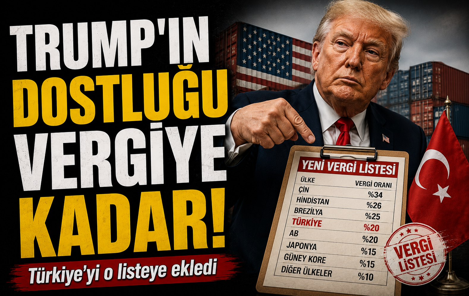 ABD Başkanı Donald Trump Türkiye’yi ek vergi listesine ekledi