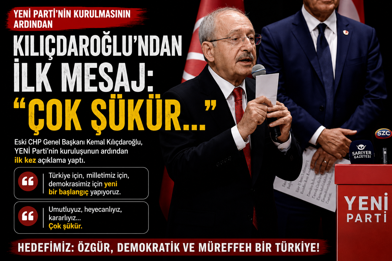 Yeni Parti’nin kurulmasının ardından Kılıçdaroğlu’ndan ilk mesaj: “Çok şükür…”
