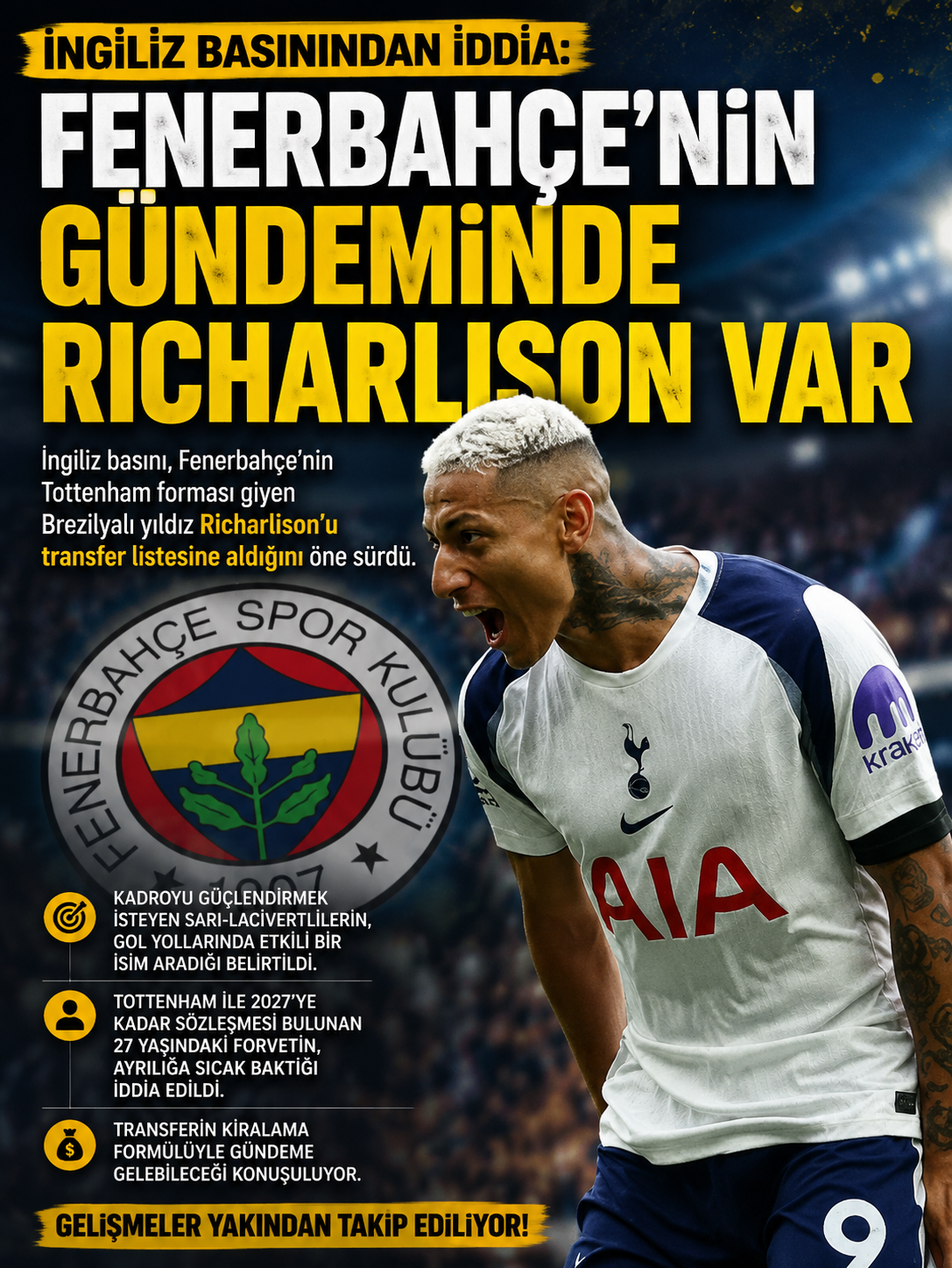 İngiliz basınından iddia: Fenerbahçe’nin gündeminde Richarlison var